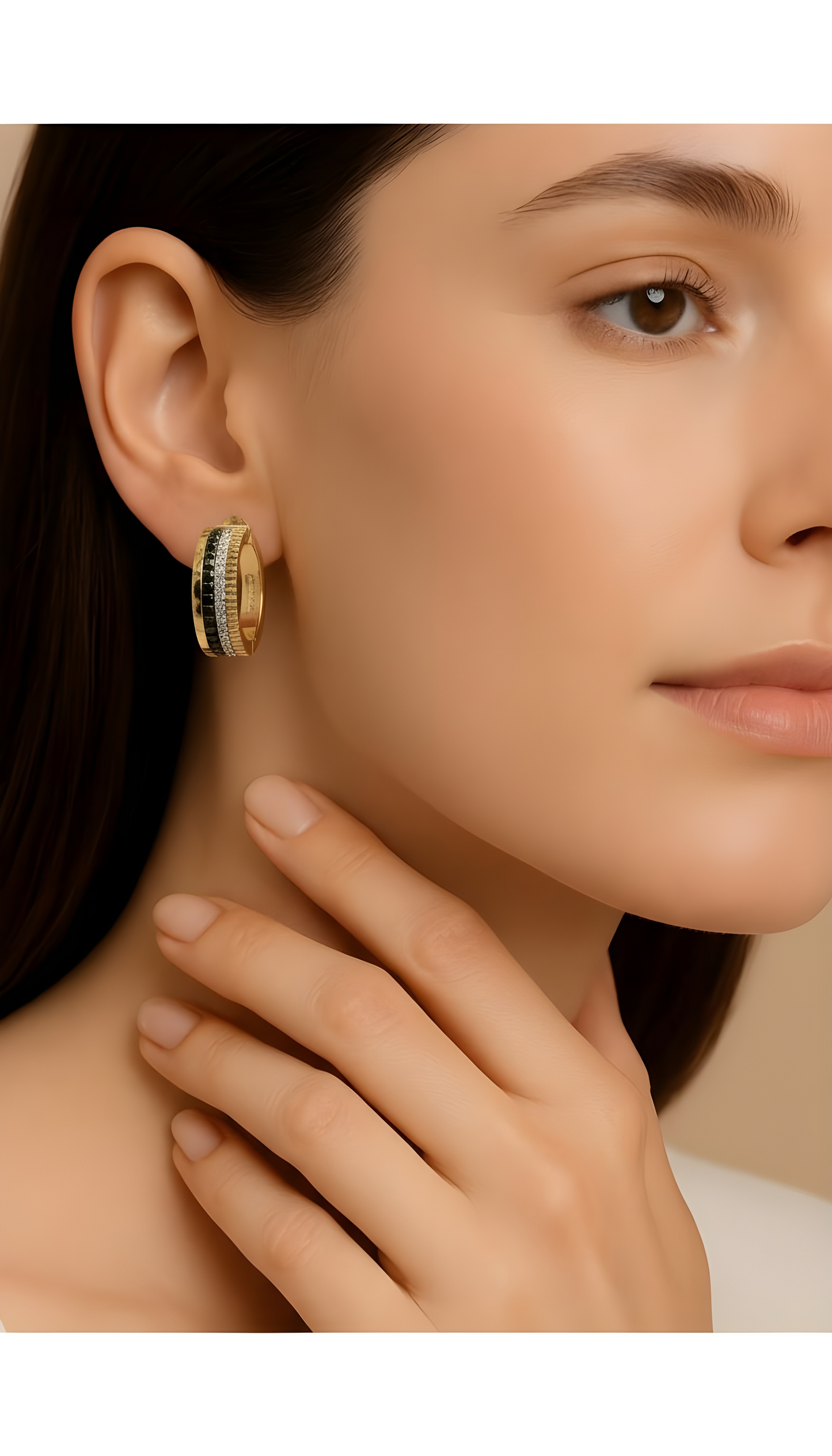 18K Gold Hoop Earrings Quatre