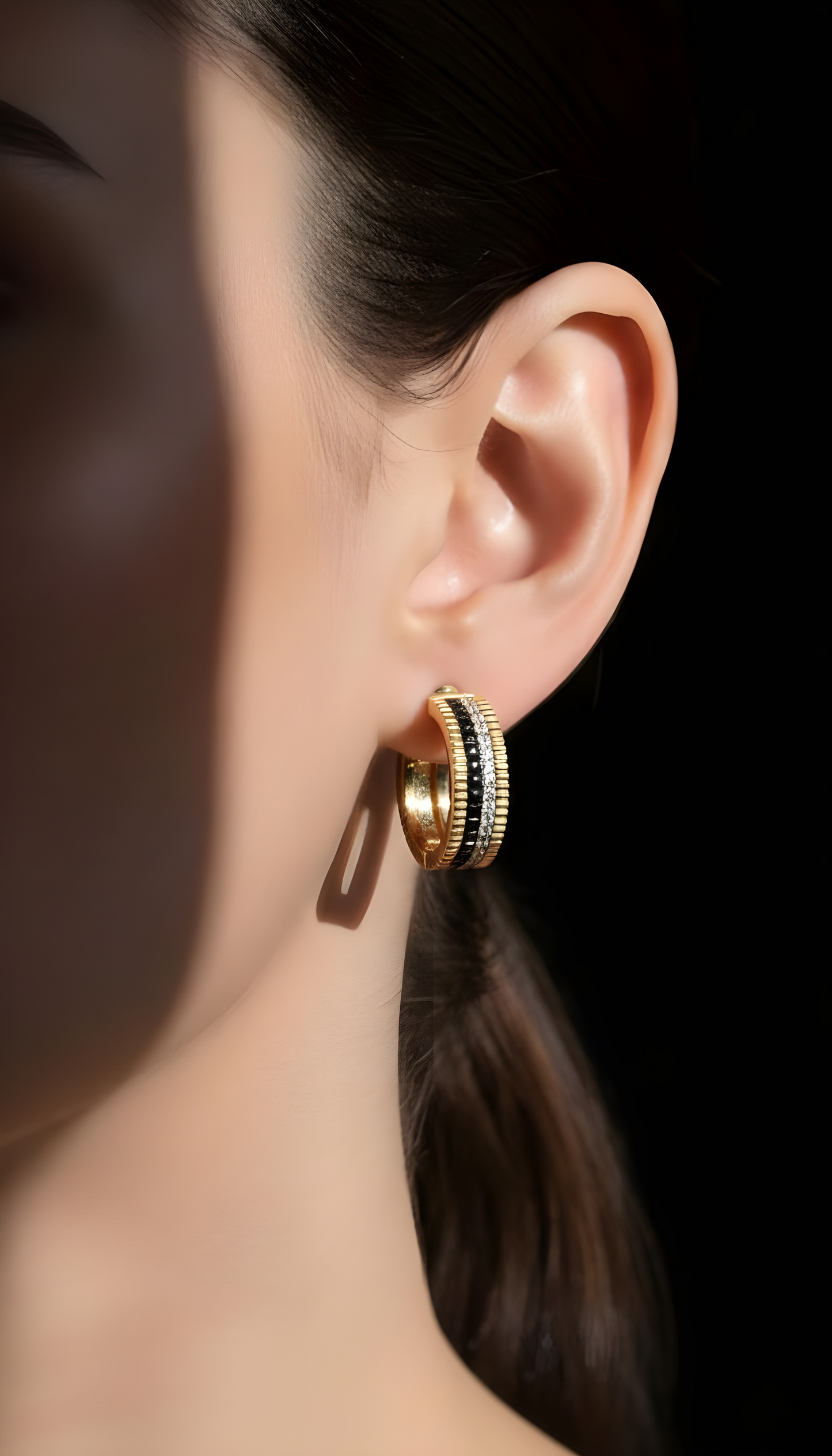 18K Gold Hoop Earrings Quatre